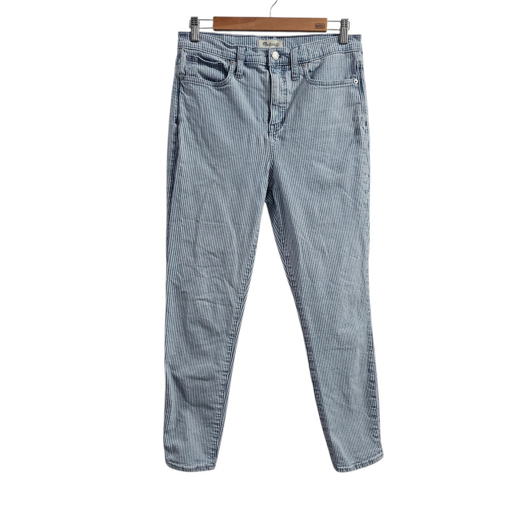 MADEWELL 10" High-Rise Skinny Crop in Piper Stripe Size 29